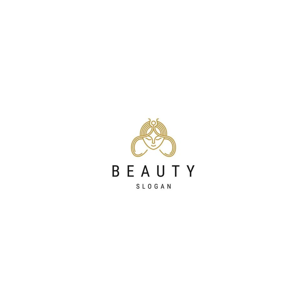 Luxury woman beauty line logo icon design template flat vector