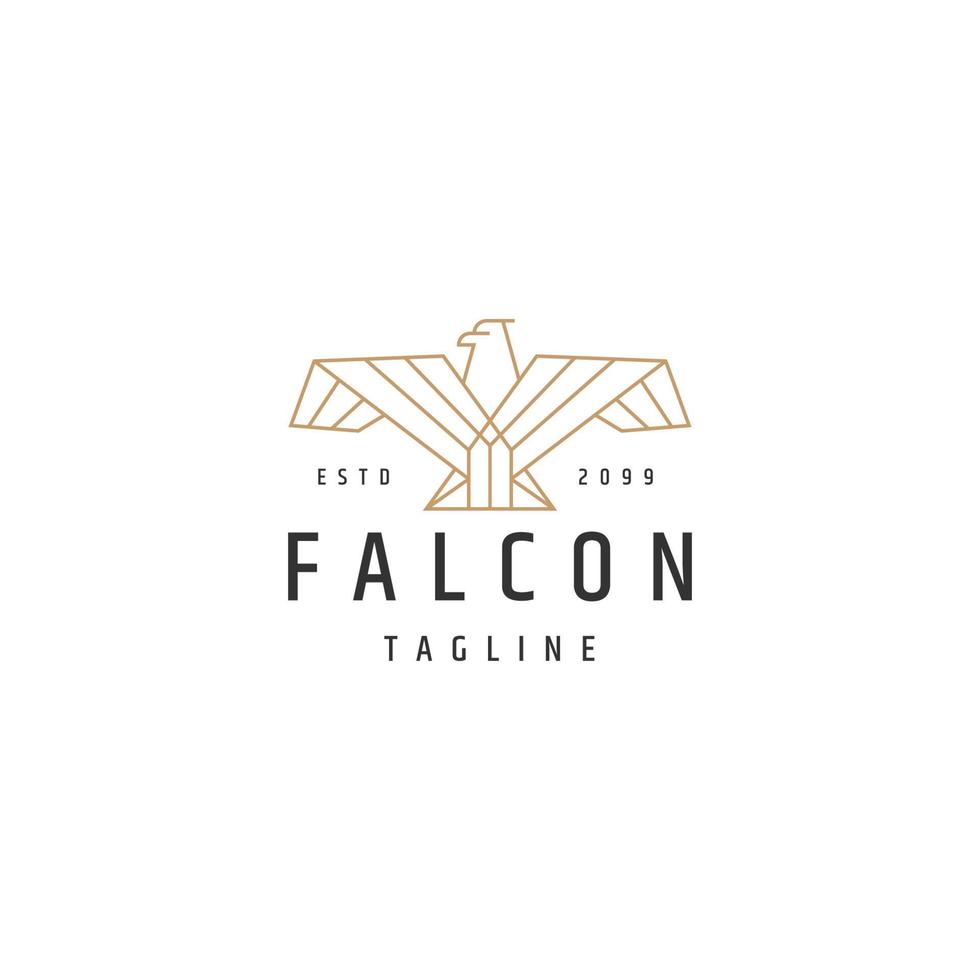 Birds falcon line logo icon design template flat vector