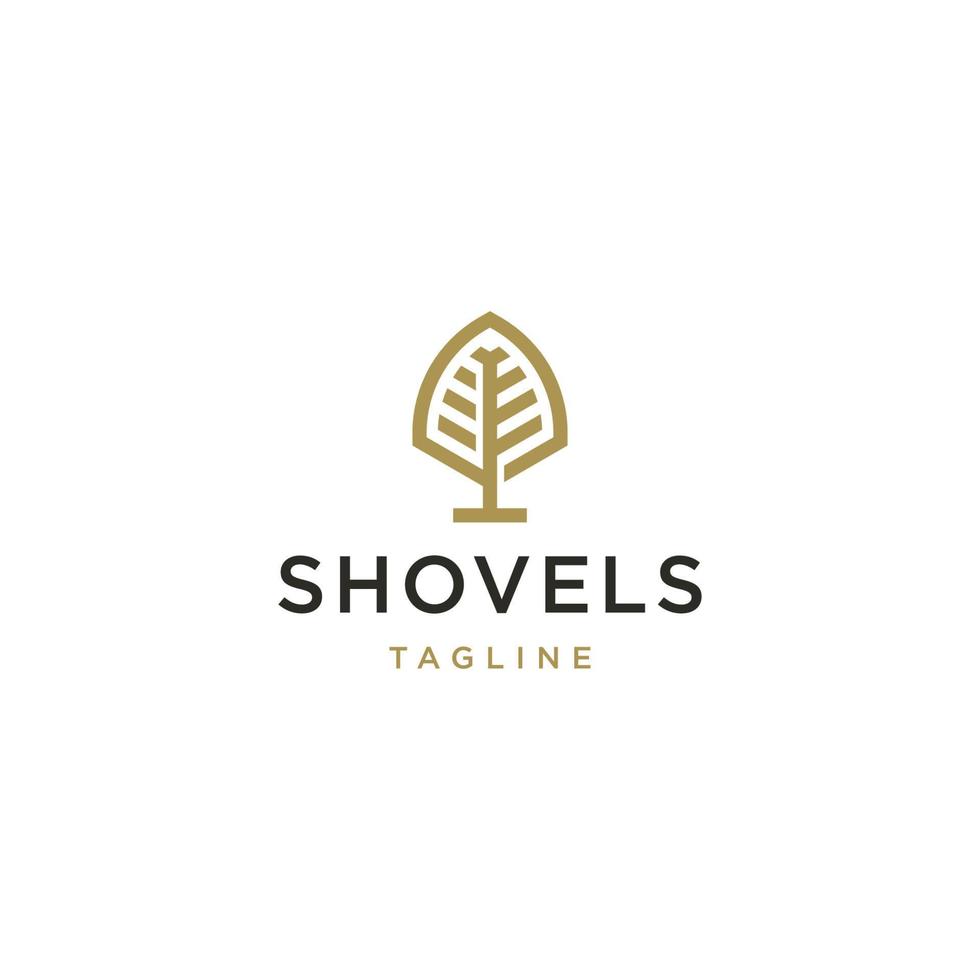 Shovels with style tree logo icon design template flat vector