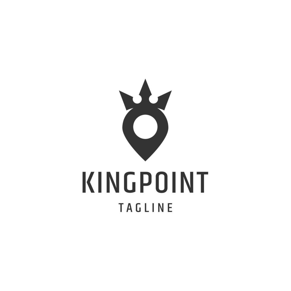 vector plano de plantilla de diseño de icono de logotipo de king point