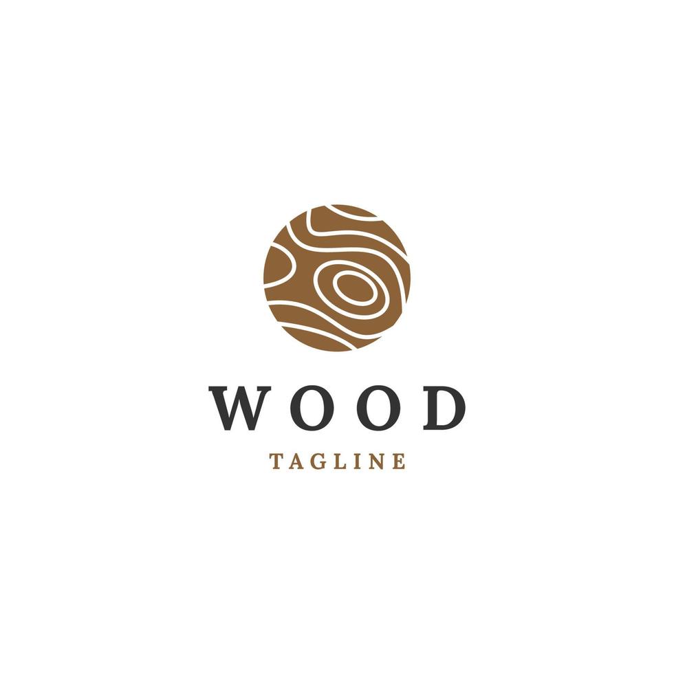 vector plano de plantilla de diseño de icono de logotipo de madera