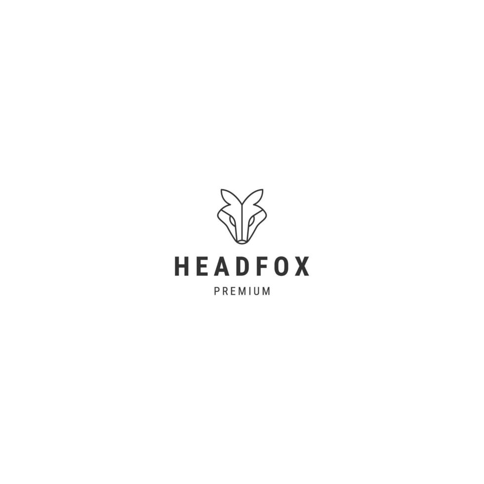 Head fox line logo icon design template flat vector