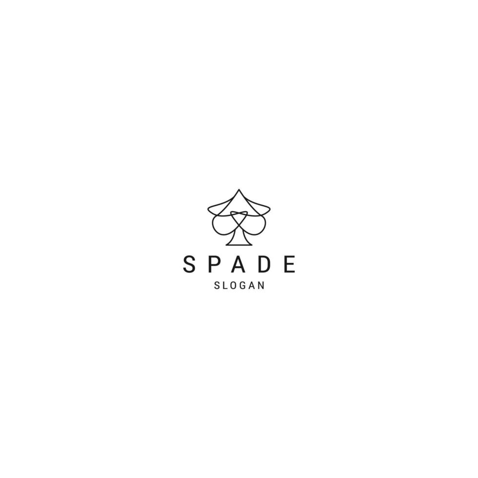 Spade line logo icon design template flat vector