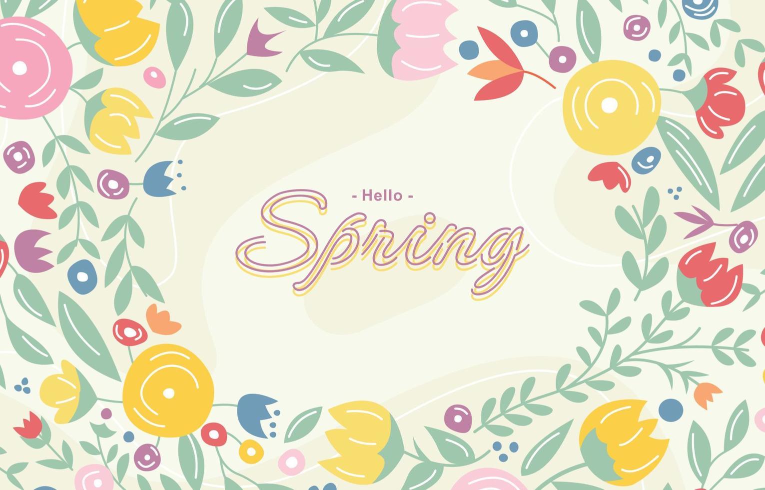 Colorful Floral Spring Background vector