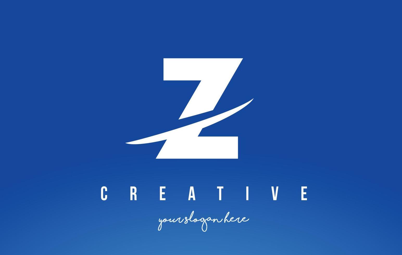 Z Letter Modern Logo Design with White Background and Swoosh. vector