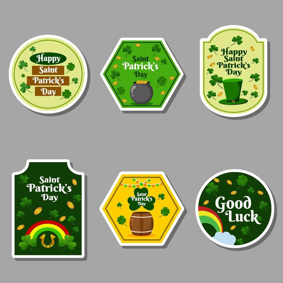 St. Patrick's Day Shamrock Label vector