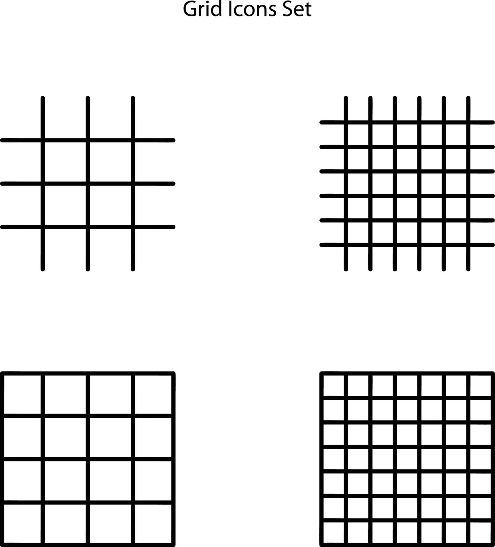grid icons set isolated on white background. icon thin line outline ...