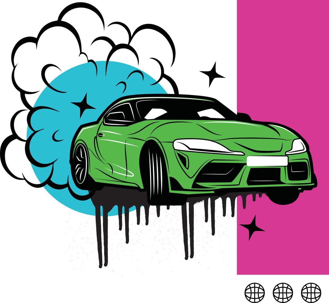 diseño de camiseta de coche vector