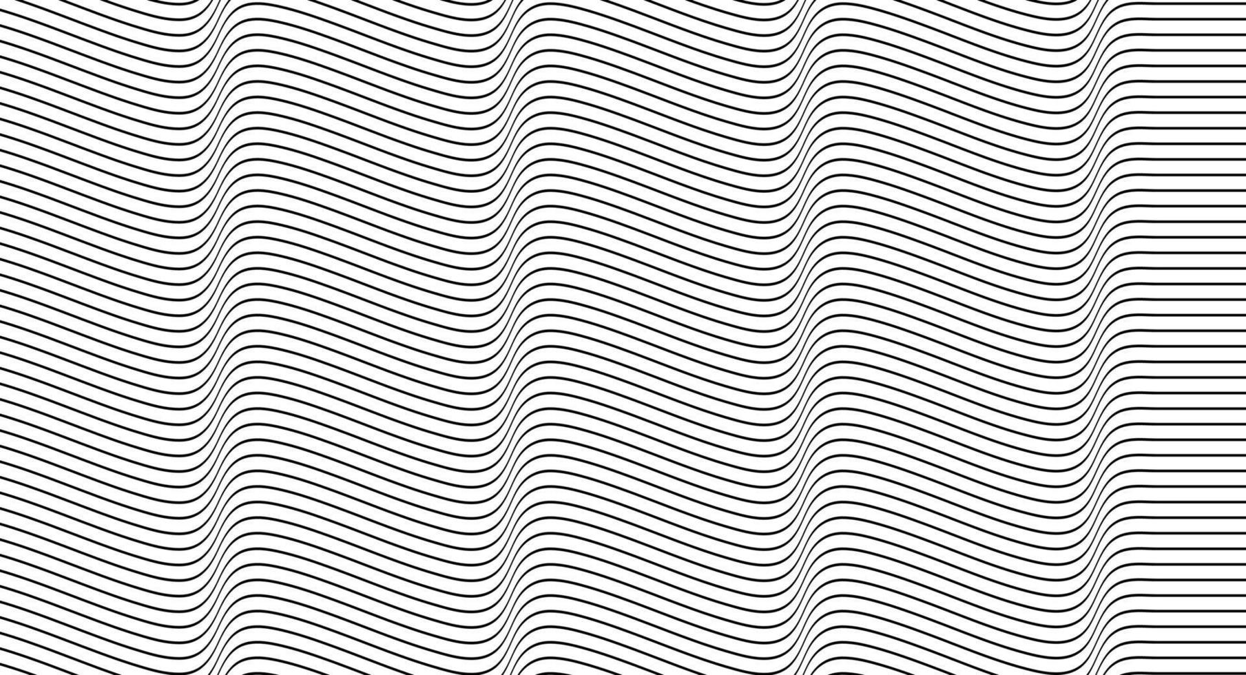 Abstraction. Black waved lines on a white background. Vector illustration.