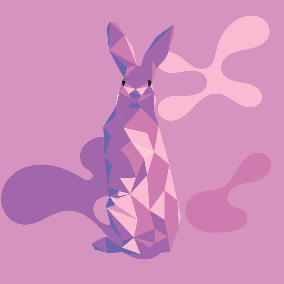 Fawn Rabbit standing up low poly vector art