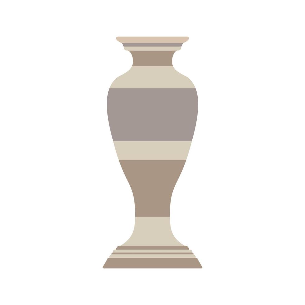 Vase decorative flower illustration pottery design decoration background. Isolated art icon pot ceramic vector