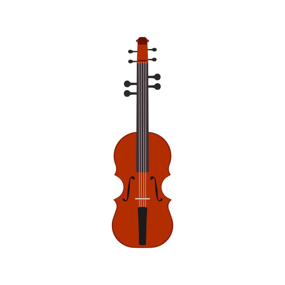 ilustración de instrumento de música de vector de violín icono musical. Fondo de cuerda de arco de melodía de sonido aislado clásico. orquesta viola arte