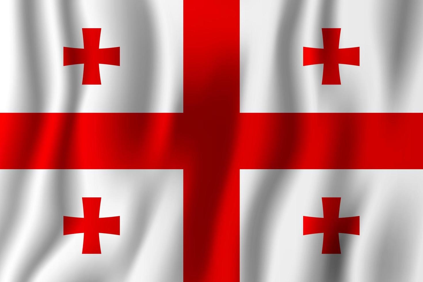 Ilustración de vector de bandera ondeante realista de georgia. símbolo de fondo del país nacional. día de la Independencia