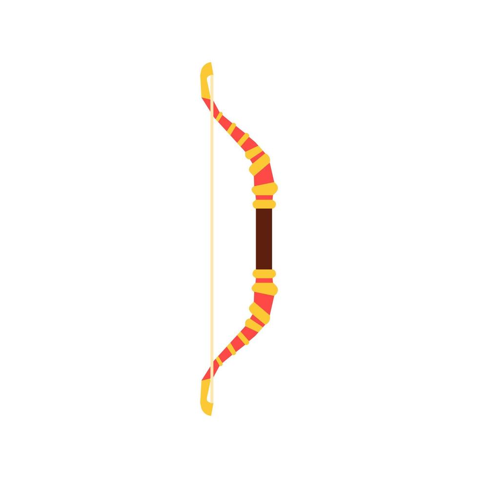 Arrow bow vector icon symbol archery illustration. Indian feather sign isolated tribal set. White vintage native element