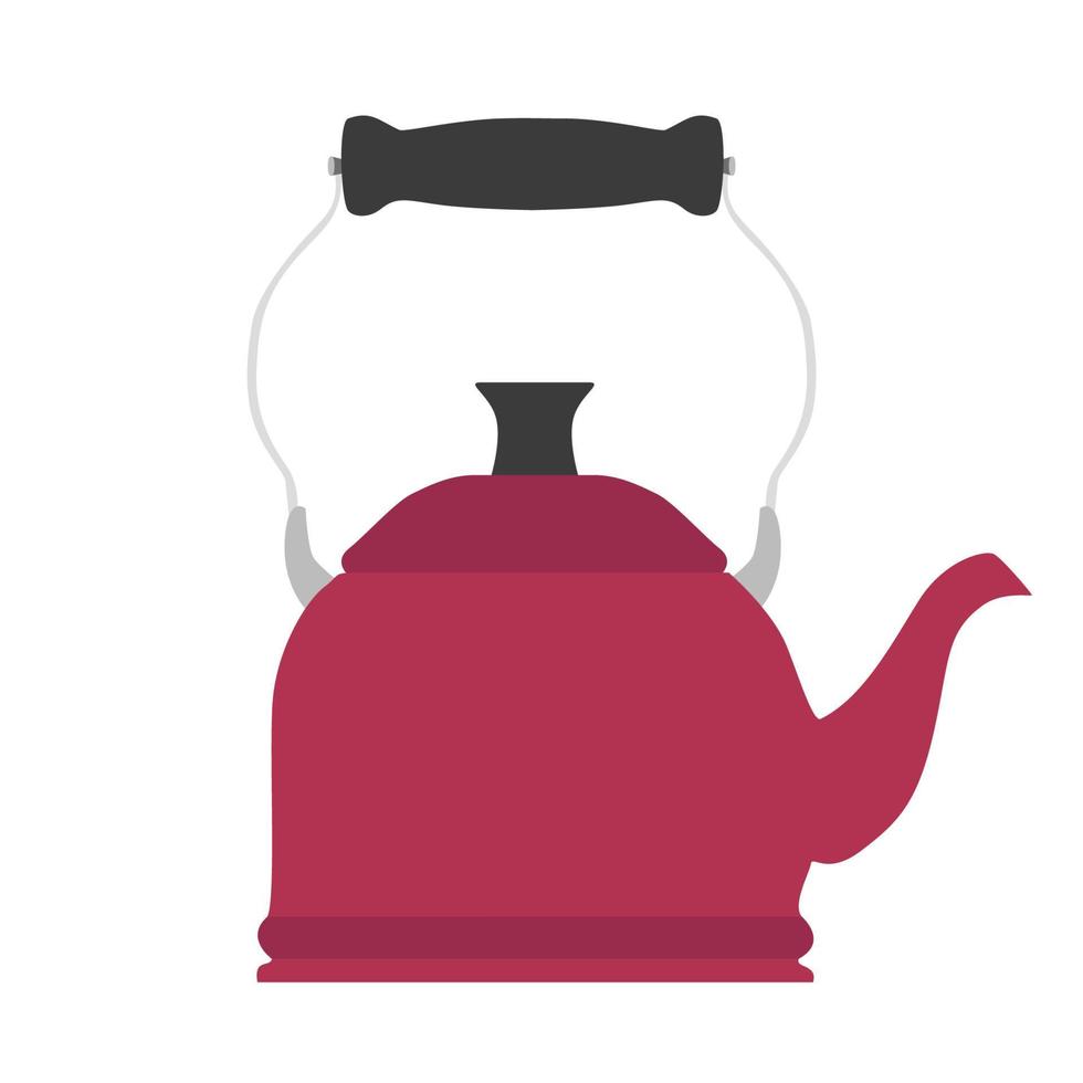 Tea kettle vector illustration teapot kitchen design pot coffee drink isolated icon background white