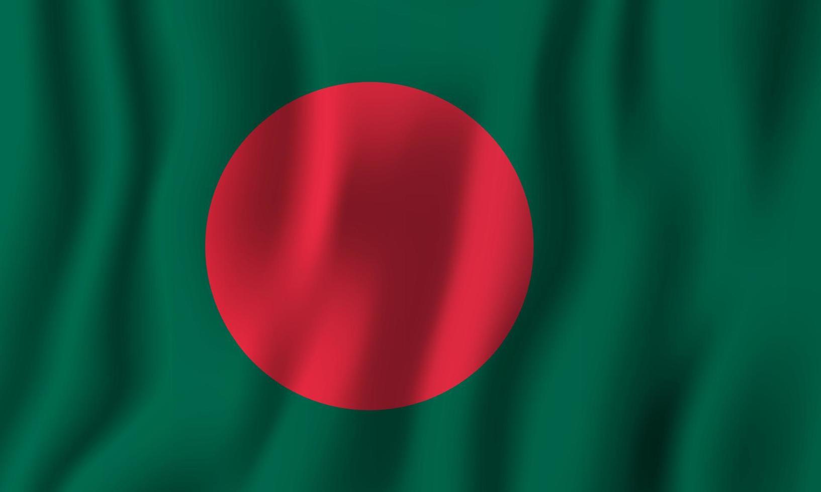 Ilustración de vector de bandera ondeante realista de bangladesh. símbolo de fondo del país nacional. día de la Independencia