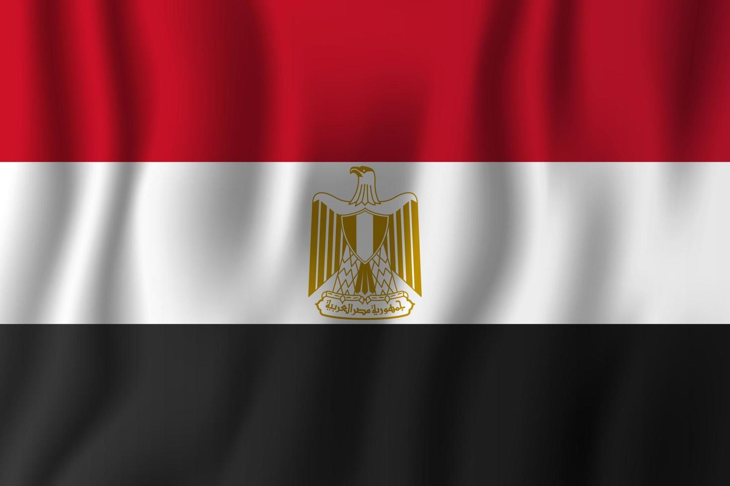 Egipto bandera ondeante realista ilustración vectorial. símbolo de fondo del país nacional. día de la Independencia vector