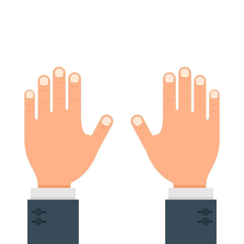 Human hands gesture vector flat illustration design isolated on white background