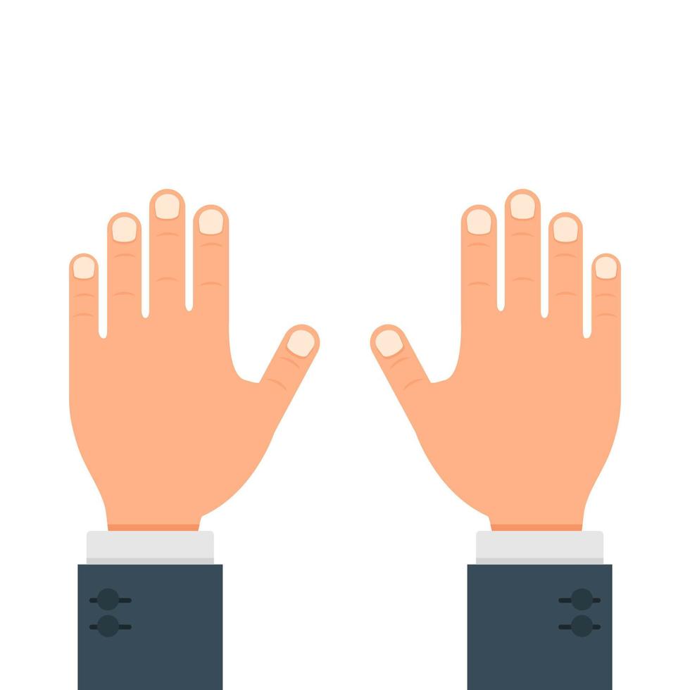 Human hands gesture vector flat illustration design isolated on white background