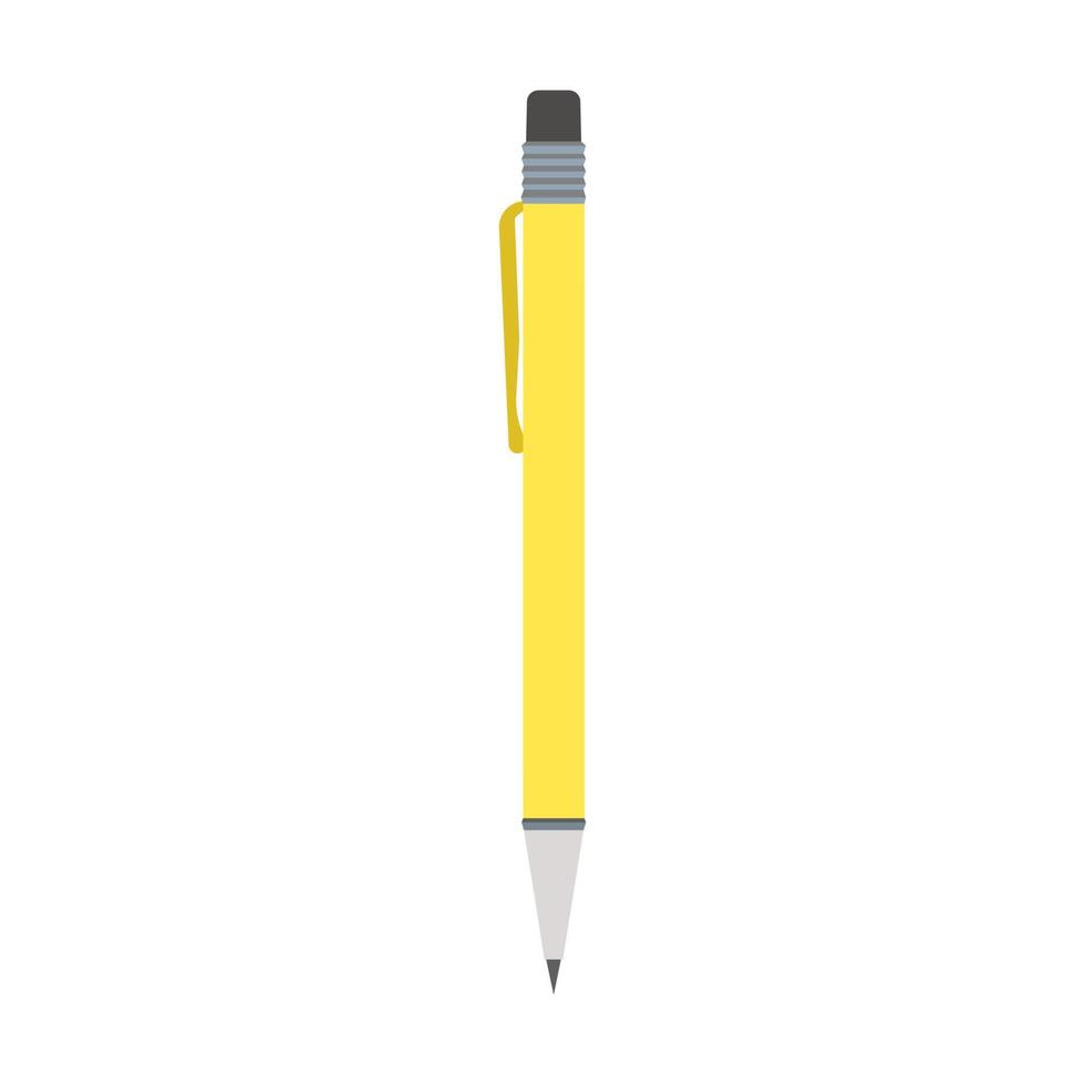 diseño de ilustración plana de vector de pluma amarilla aislado sobre fondo blanco