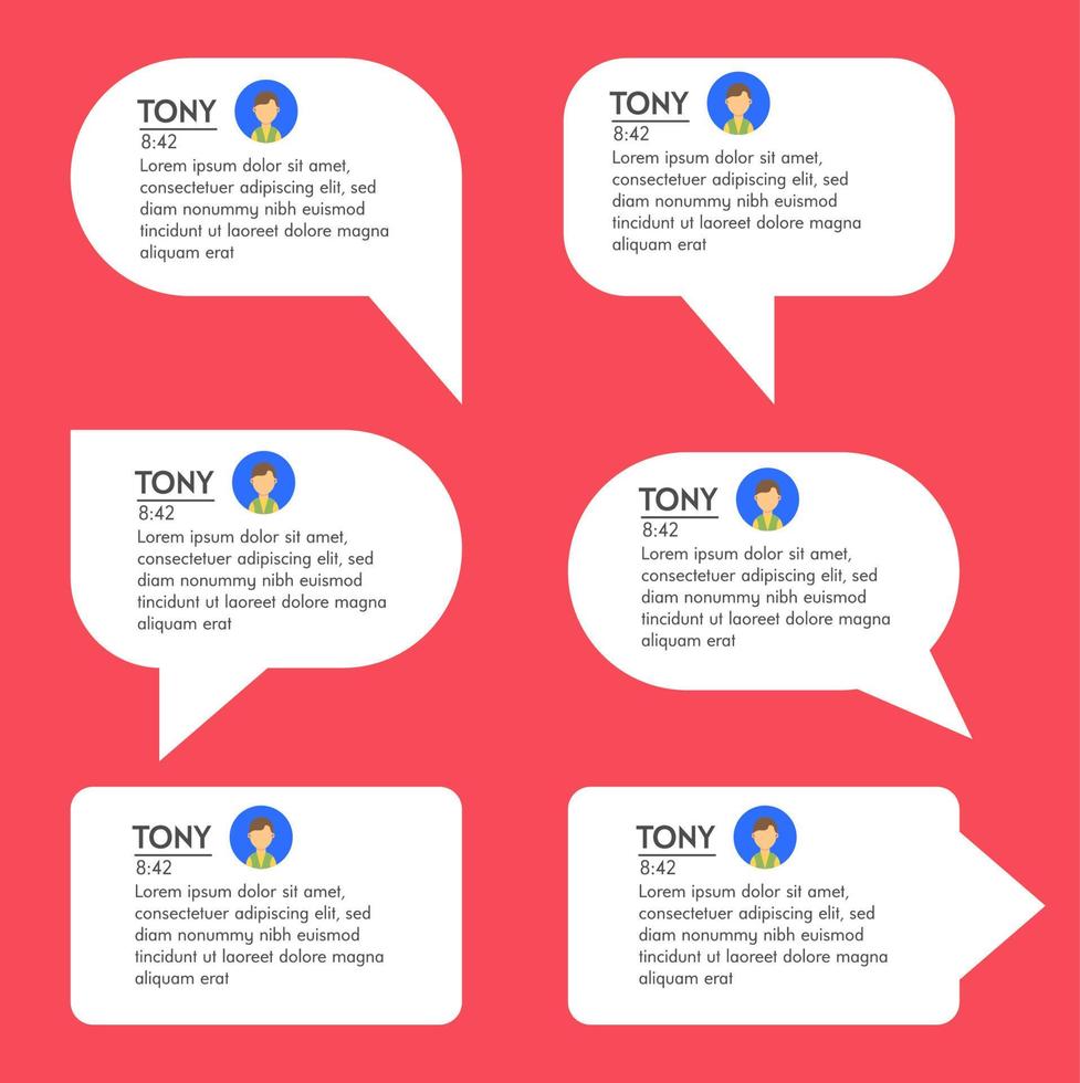 Bubble chat dialog for messenger application in flat style vector illustration