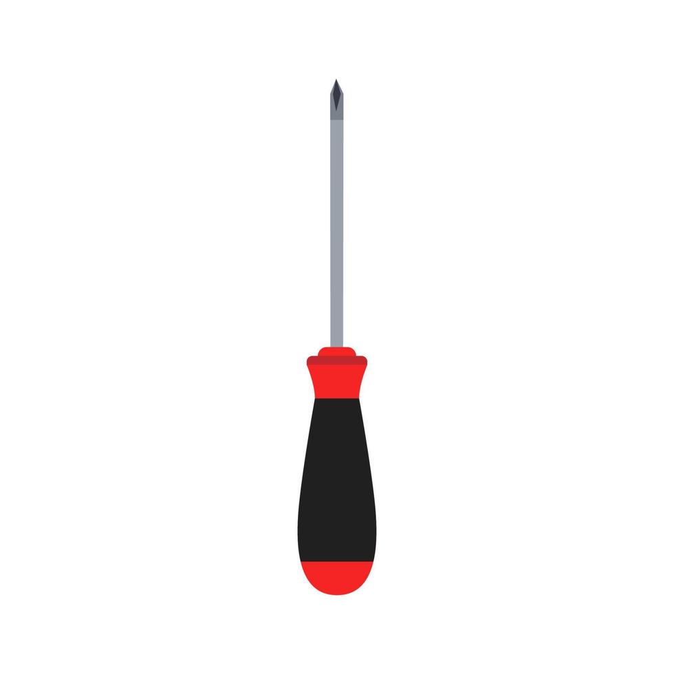 Screwdriver head screw vector tool driver illustration flat hand icon. Constraction cross symbol isolated