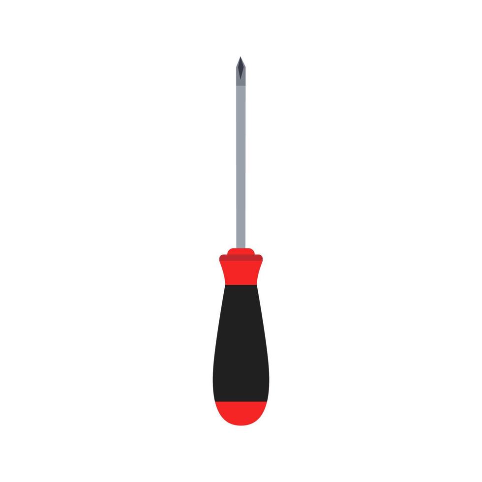 Screwdriver head screw vector tool driver illustration flat hand icon. Constraction cross symbol isolated