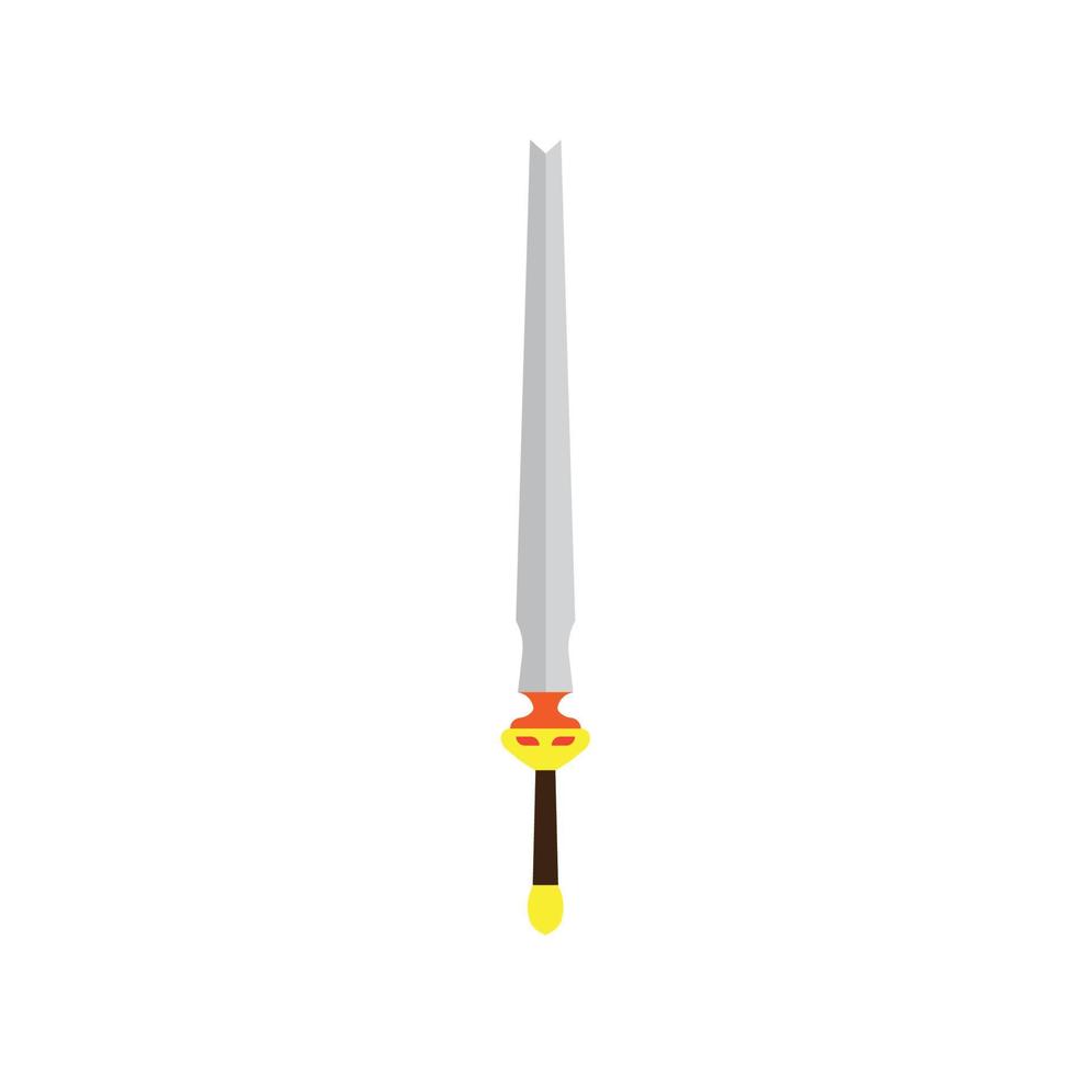 Sword isolated vector illustration medieval weapon steel knight. Blade battle icon military symbol warrior war