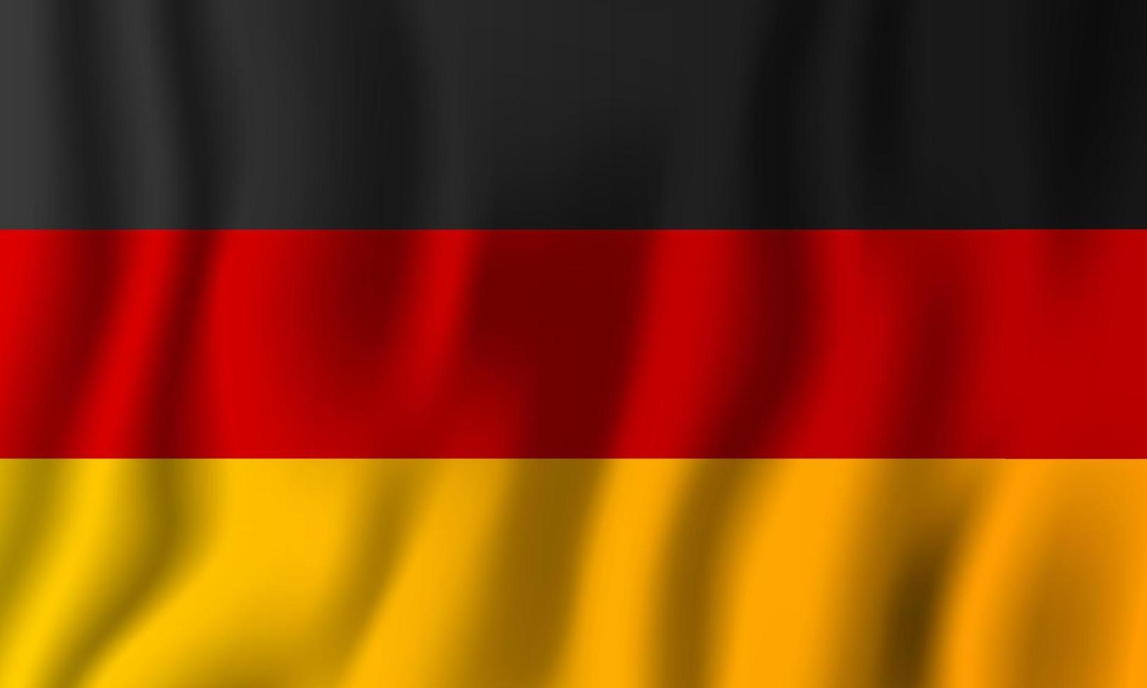 Ilustración de vector de bandera ondeante realista de Alemania. símbolo de fondo del país nacional. día de la Independencia