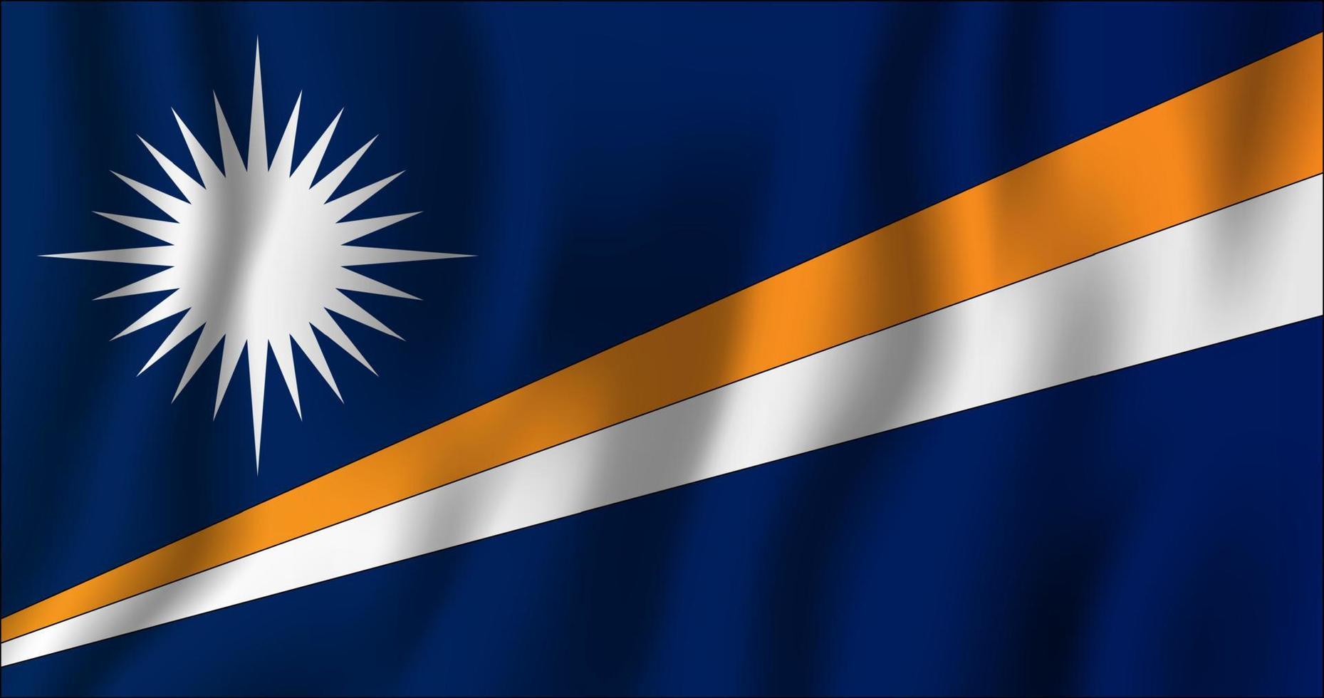 Marshall Islands realistic waving flag vector illustration. National country background symbol. Independence day