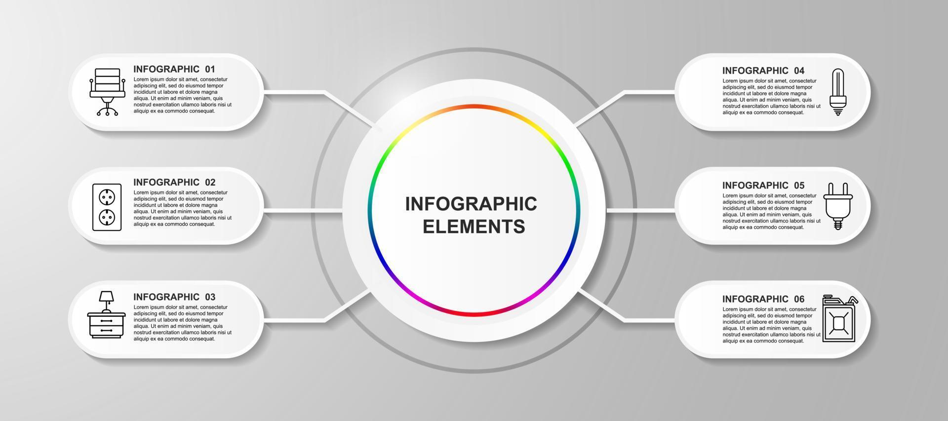 Infographc business chart design template. Circle diagram presentation vector. vector