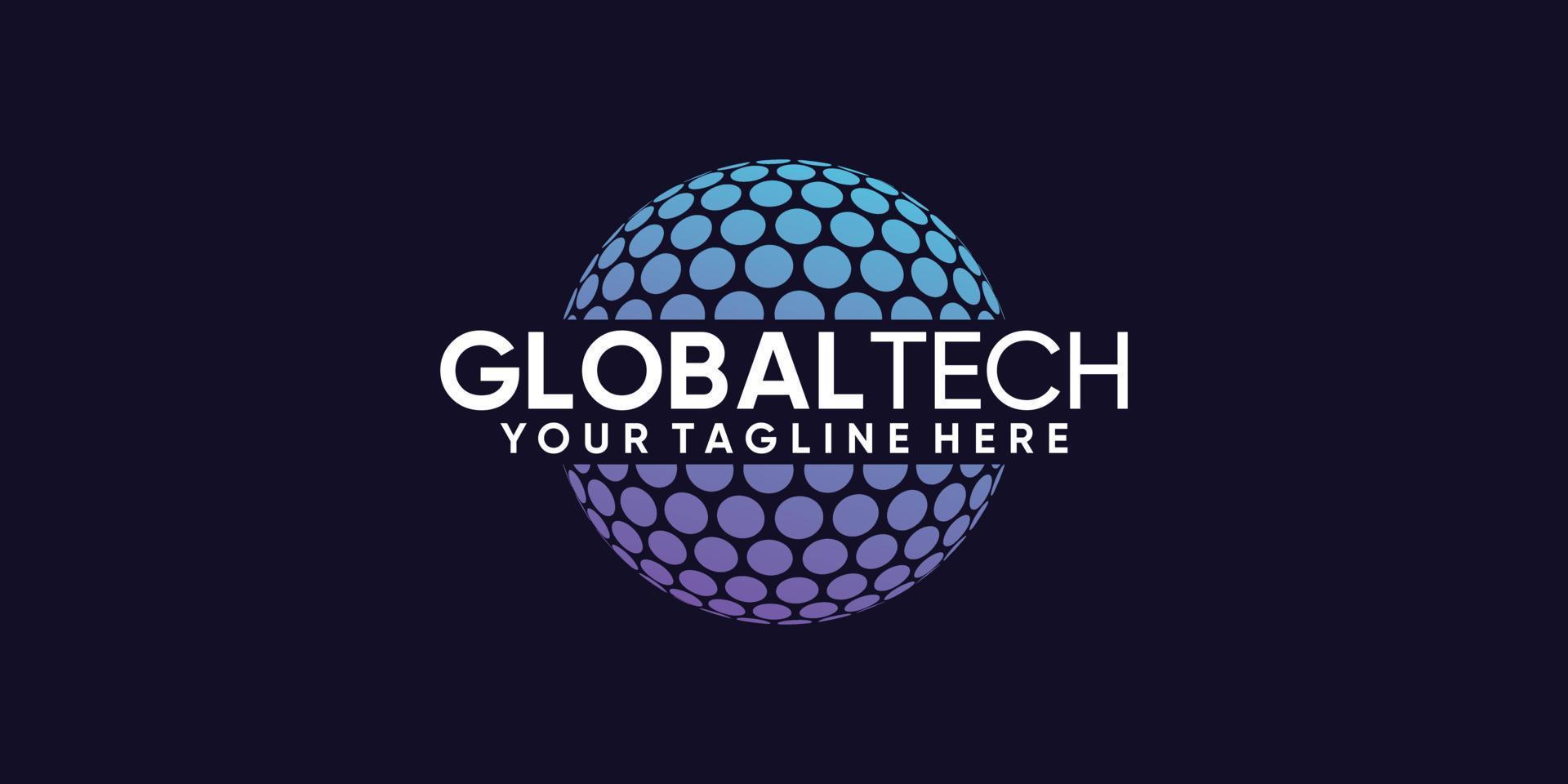 Global logo design technology with creative modern concept Premium Vector