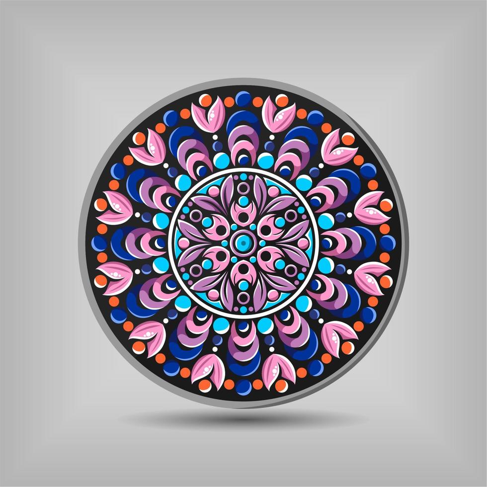 Modern mandala art vector design with a beautiful mix of colours Free Vector