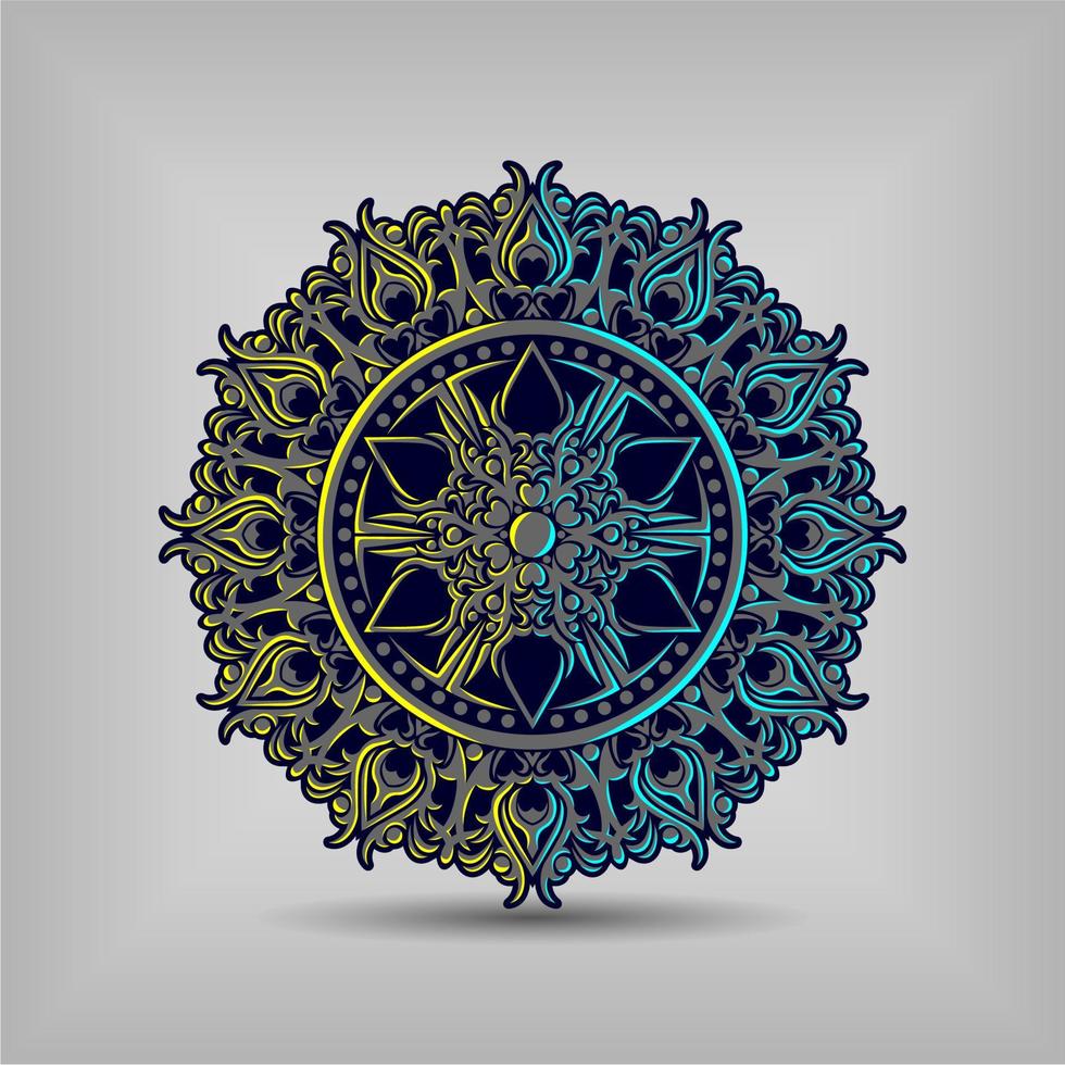 Modern mandala art vector design with a beautiful mix of colours Free Vector