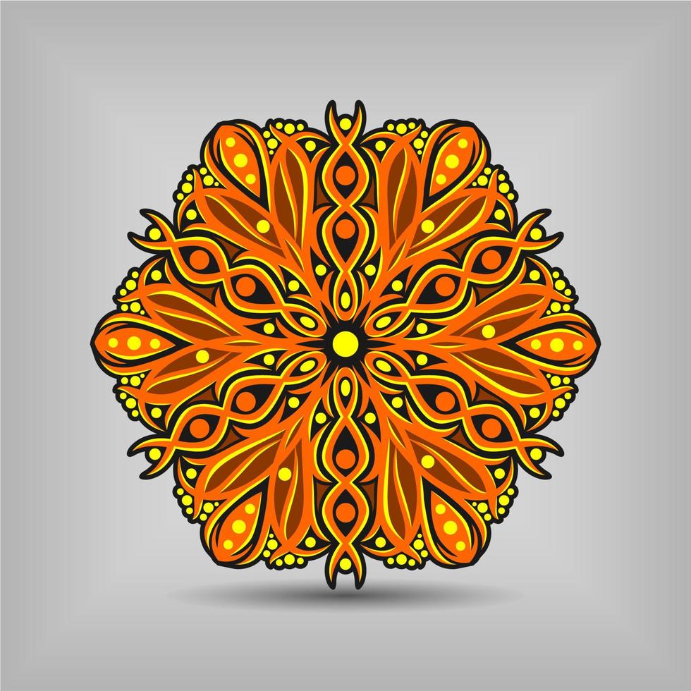 Modern mandala art vector design with a beautiful mix of colours Free Vector