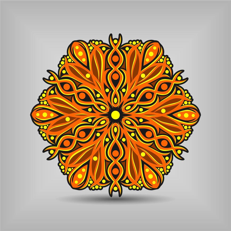 diseño de vector de arte mandala moderno con una hermosa mezcla de colores vector gratis