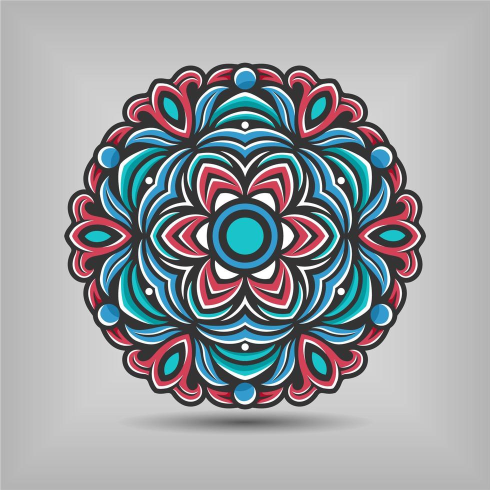 Premium mandala art vector design with a beautiful mix of colours Free Vector