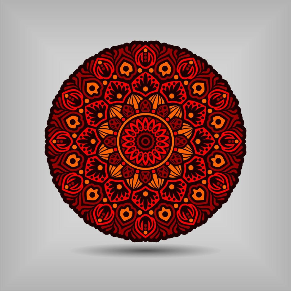 diseño de vector de arte mandala moderno con una hermosa mezcla de colores vector gratis