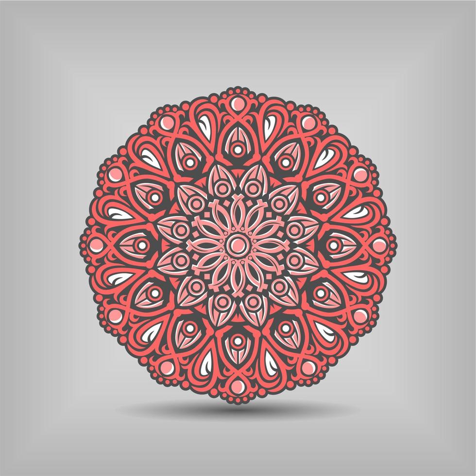 diseño de vector de arte mandala moderno con una hermosa mezcla de colores vector gratis