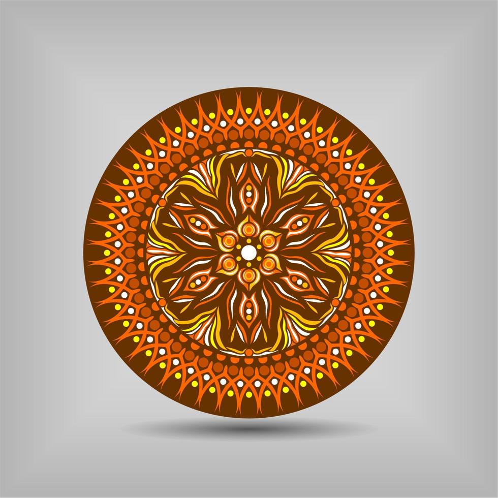 diseño de vector de arte mandala moderno con una hermosa mezcla de colores vector gratis