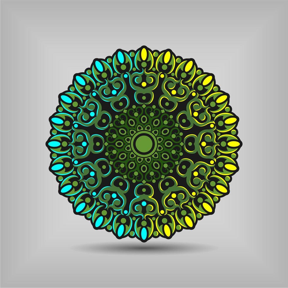 Modern mandala art vector design with a beautiful mix of colours Free Vector