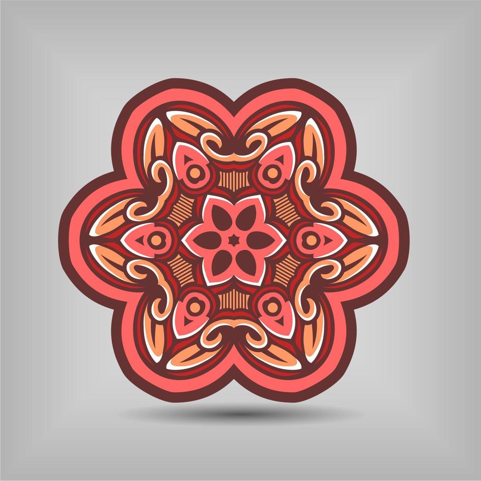 Premium mandala art vector design with a beautiful mix of colours Free Vector