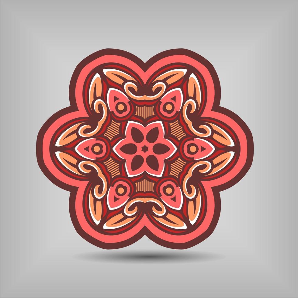 diseño de vector de arte de mandala premium con una hermosa mezcla de colores vector gratis