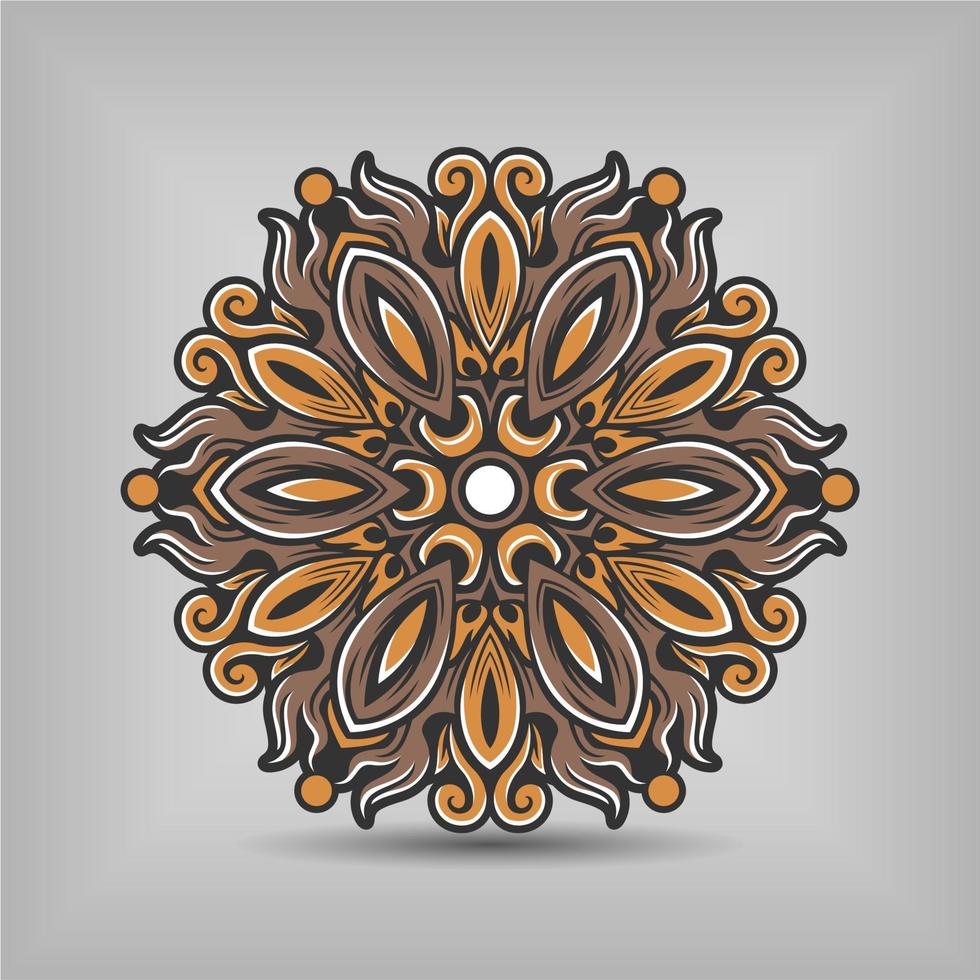 diseño de vector de arte de mandala premium con una hermosa mezcla de colores vector gratis