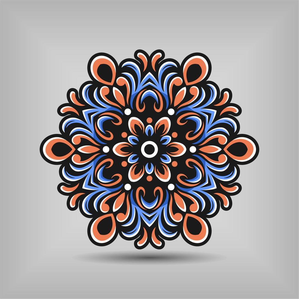 Premium mandala art vector design with a beautiful mix of colours Free Vector