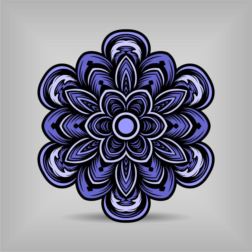 diseño de vector de arte de mandala premium con una hermosa mezcla de colores vector gratis