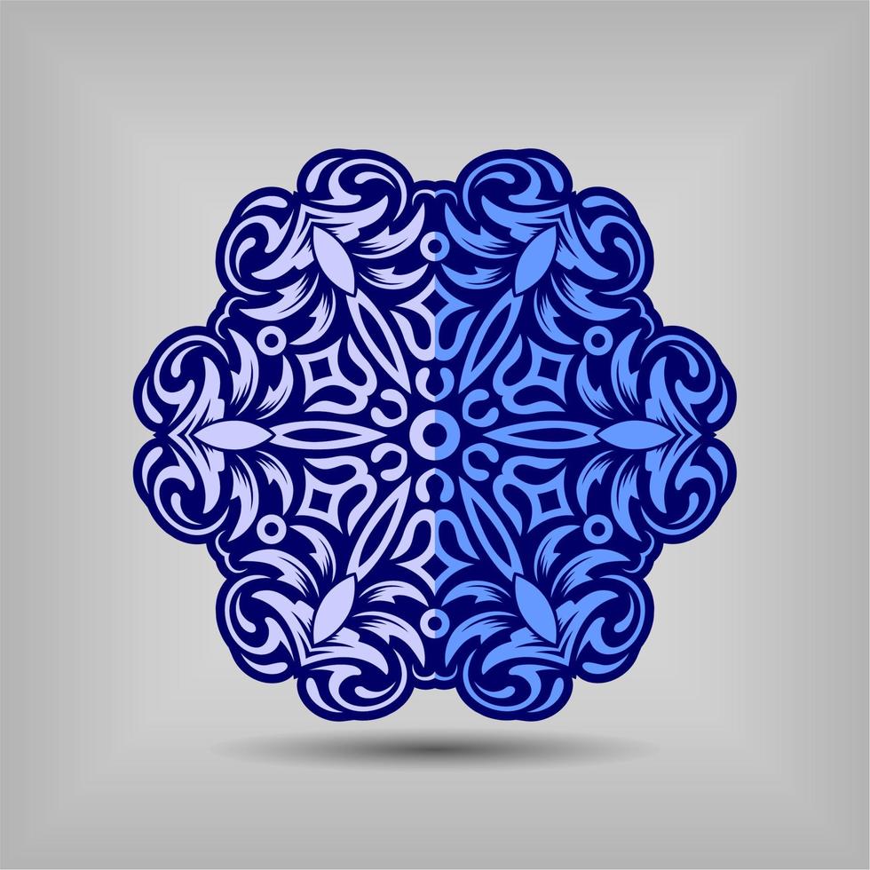 diseño de vector de arte de mandala premium con una hermosa mezcla de colores vector gratis