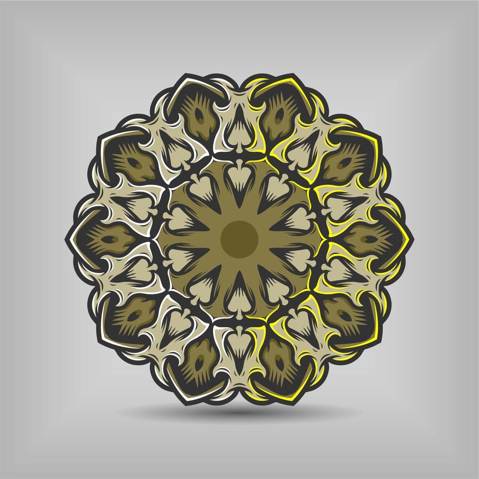 Premium mandala art vector design with a beautiful mix of colours Free Vector