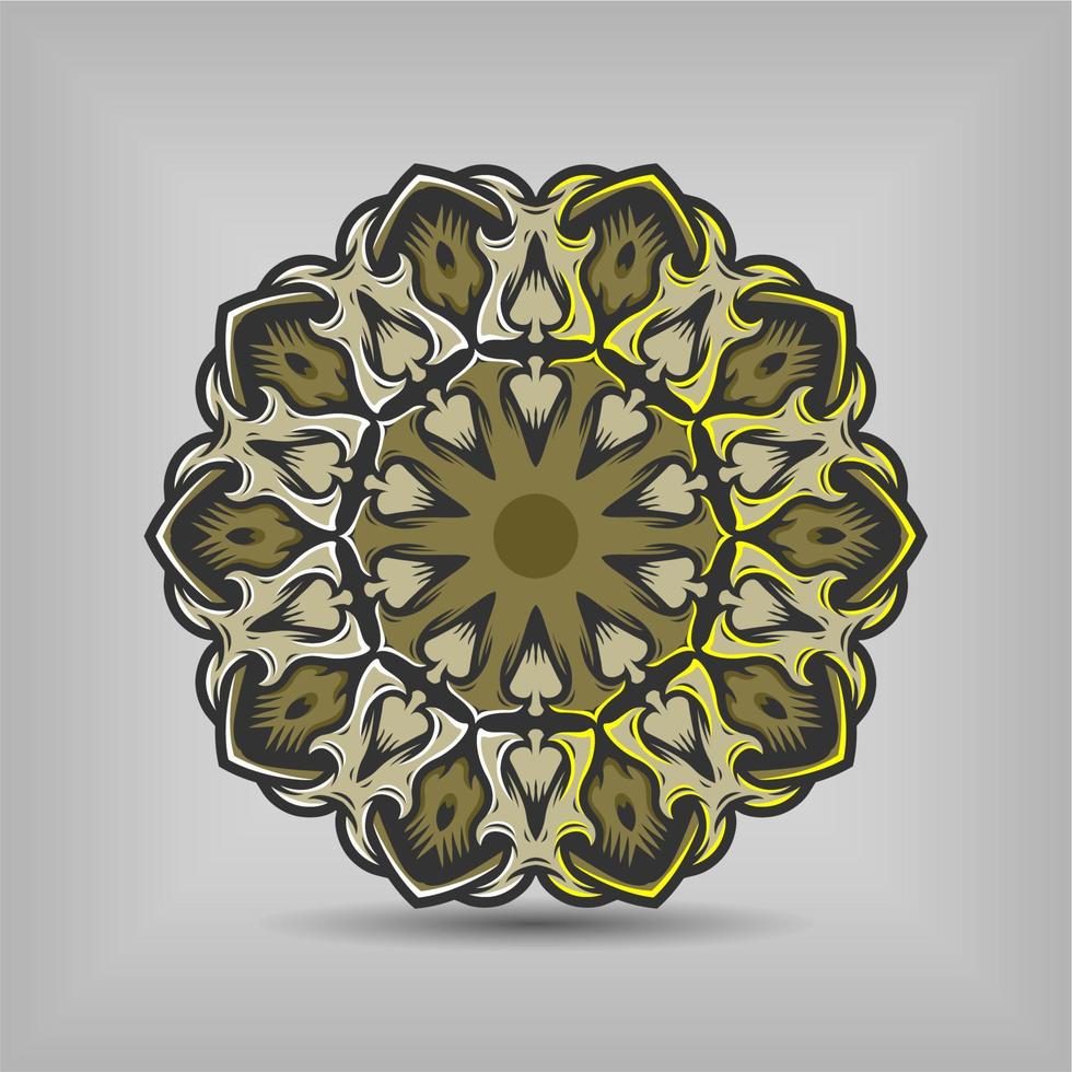 Premium mandala art vector design with a beautiful mix of colours Free Vector