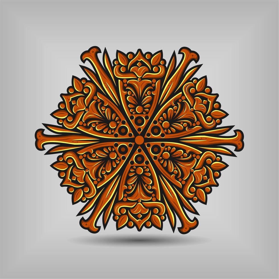 diseño de vector de arte mandala moderno con una hermosa mezcla de colores vector gratis